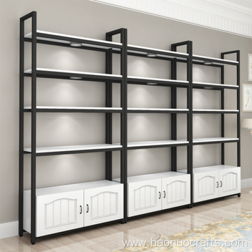 bookshelf storage floor cosmetics display iron